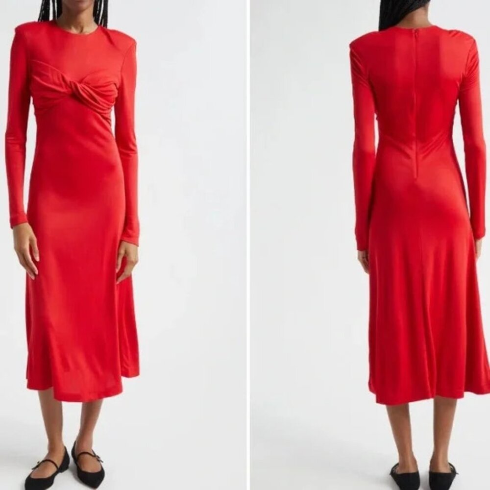 NWT Farm Rio Red Twisted Cup Midi Dress S